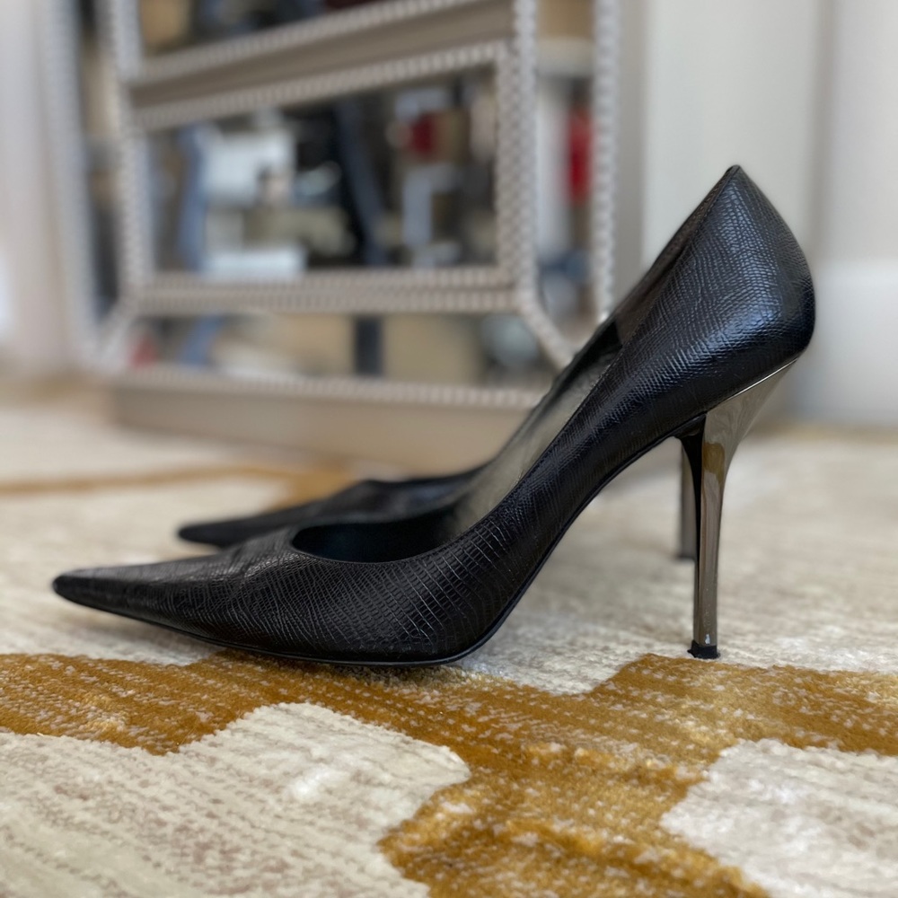 BCBGirls Leather & Metal Heel Pump